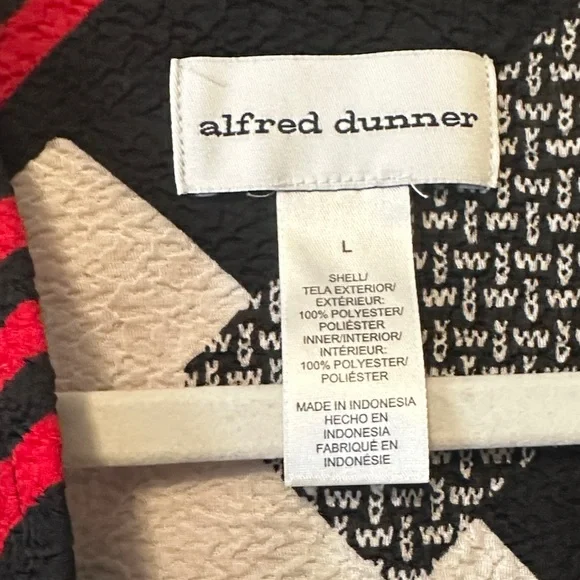 Alfred Dunner Red and Black Patterned Cardigan L - Picture 2 of 7